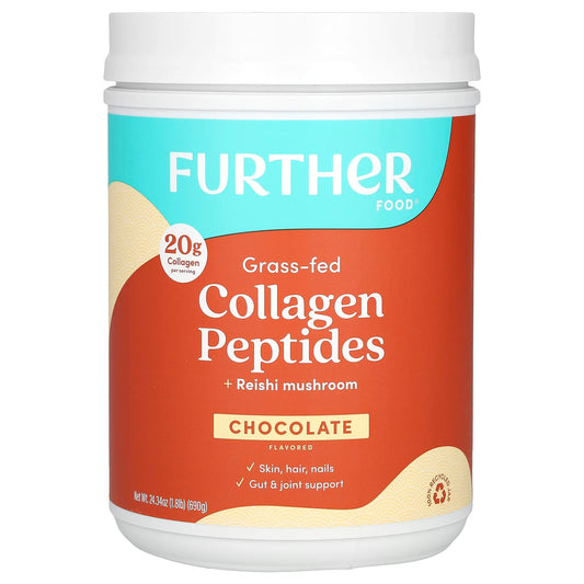 Further Food-Grass-Fed Collagen Peptides + Reishi Mushroom-Chocolate-1.8 lbs (690 g)