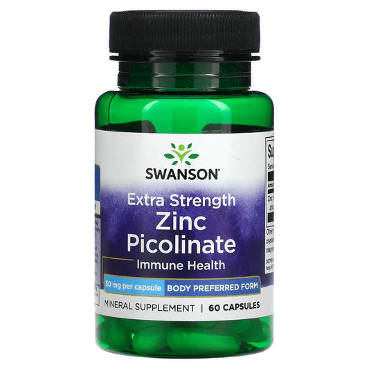 Swanson-Extra Strength Zinc Picolinate-50 mg-60 Capsules