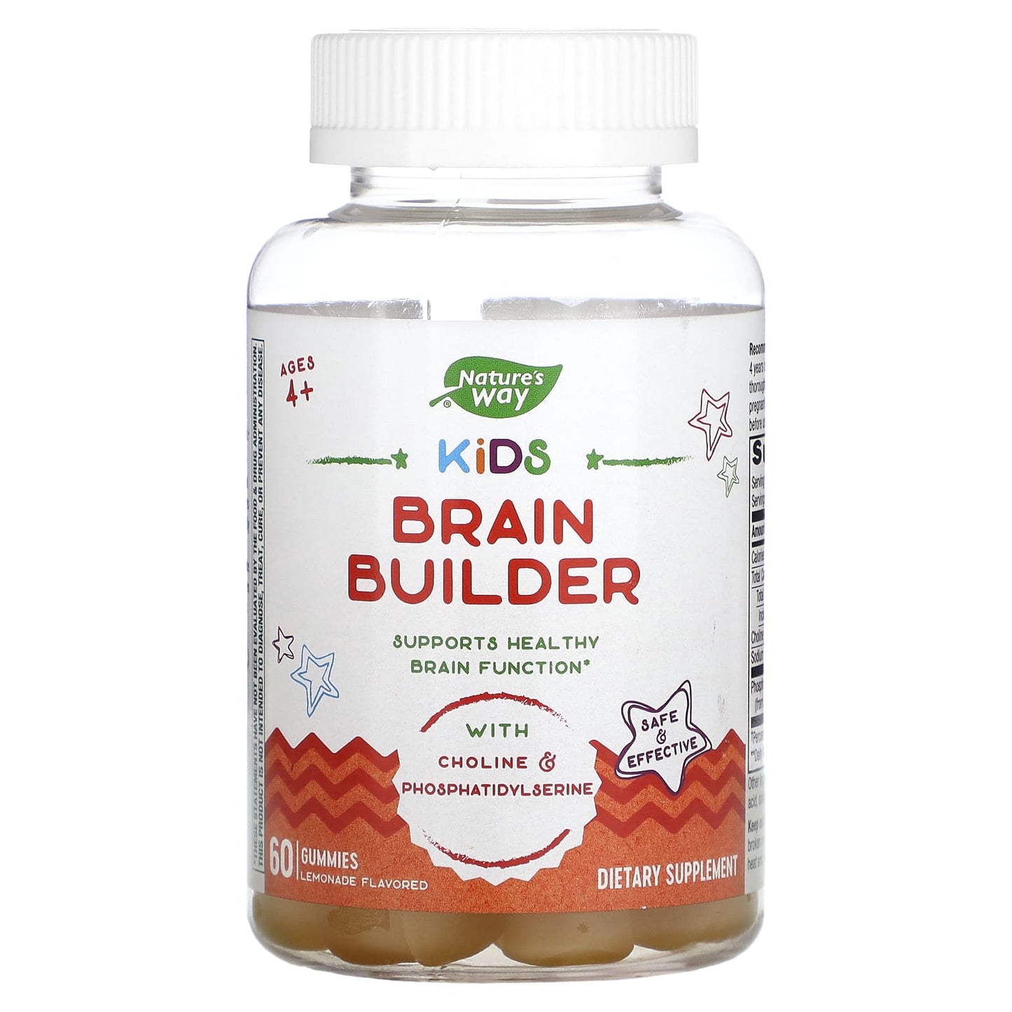 Nature's Way-Kids Brain Builder-Ages 4+-Lemonade-60 Gummies