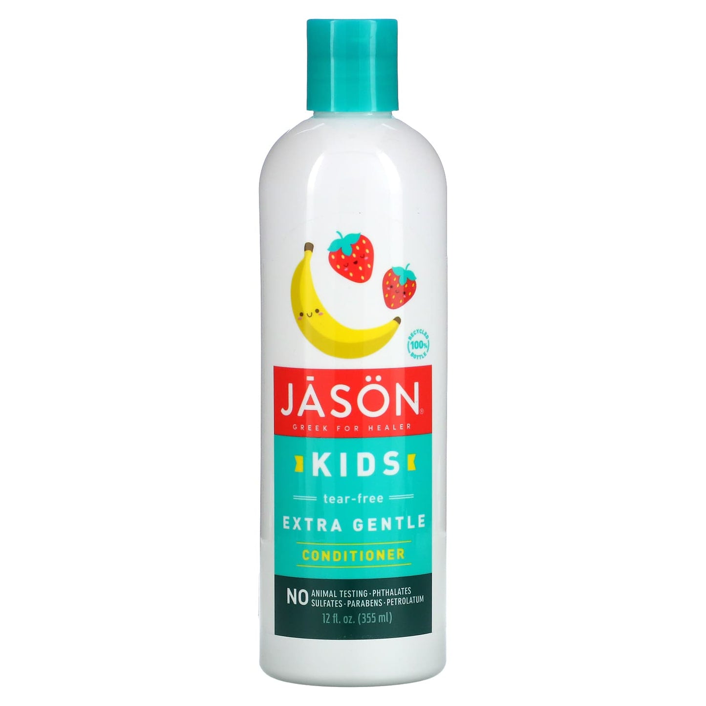 Jason Natural-Kids Tear-Free Extra Gentle Conditioner-Strawberry-Banana-12 fl oz (355 ml)