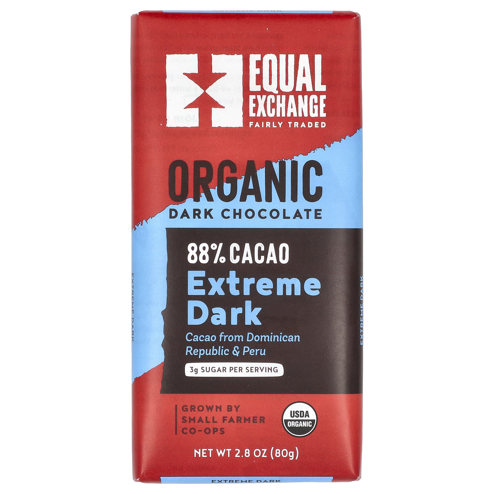 Equal Exchange-Organic Dark Chocolate-Extreme Dark-88% Cacao-2.8 oz (80 g)