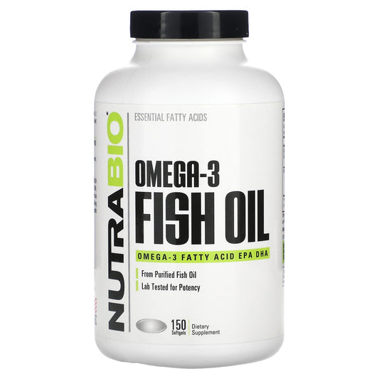 NutraBio-Omega-3 Fish Oil-150 Softgels