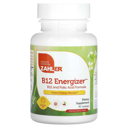 Zahler-B12 Energizer-B12 and Folic Acid Formula-Natural Cherry-90 Lozenges