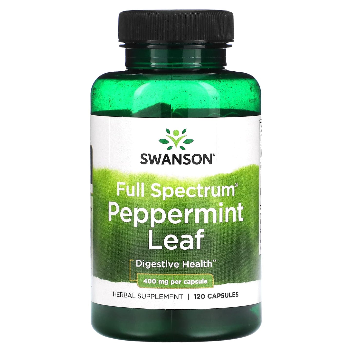 Swanson-Full Spectrum Peppermint Leaf-400 mg-120 Capsules