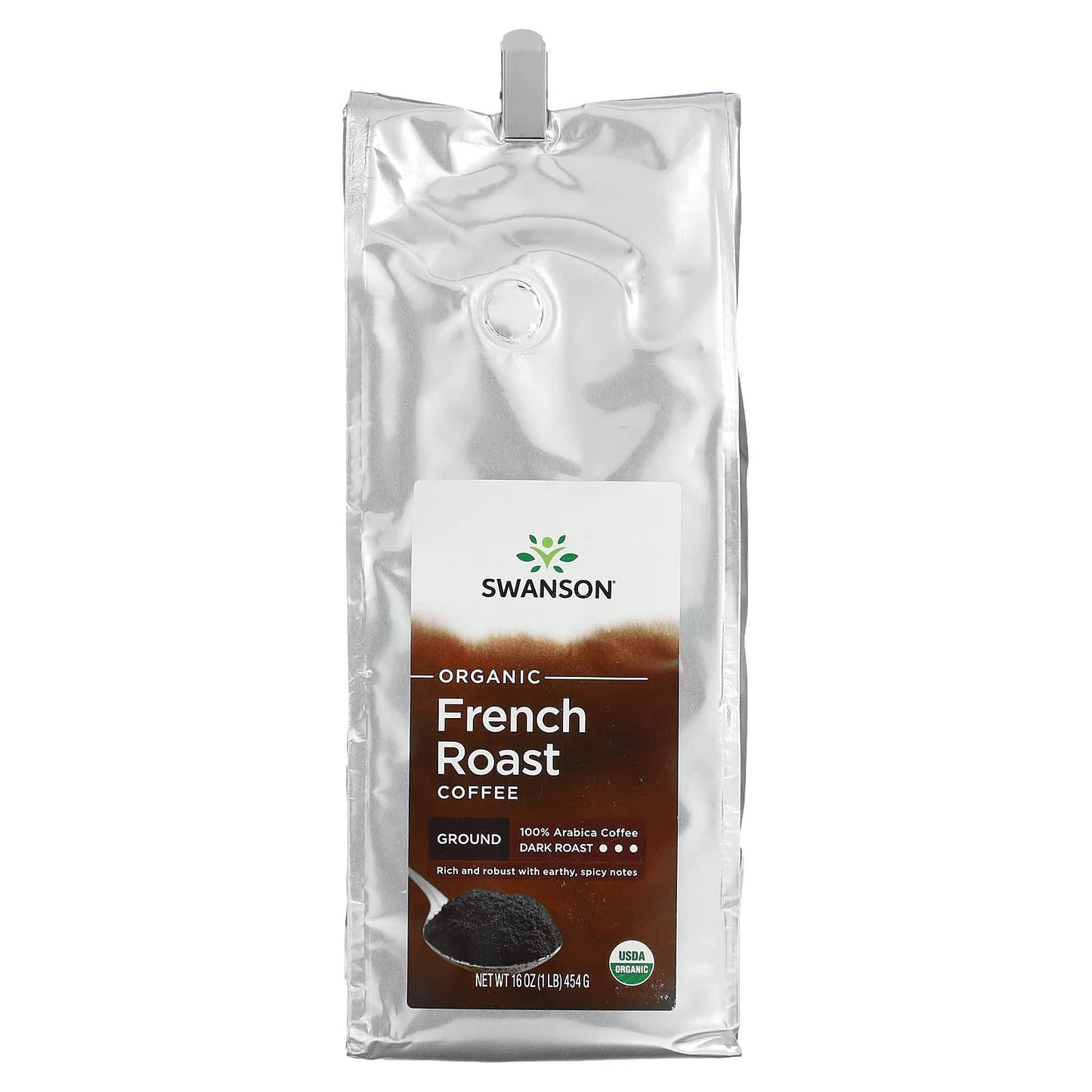 Swanson-Organic French Roast Coffee-Ground-Dark Roast-16 oz (454 g)