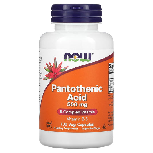 NOW Foods-Pantothenic Acid-500 mg-100 Veg Capsules