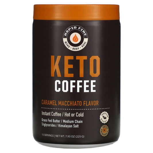 RAPIDFIRE-Keto Coffee-Caramel Macchiato-Instant-Medium Roast-7.93 oz (225 g)