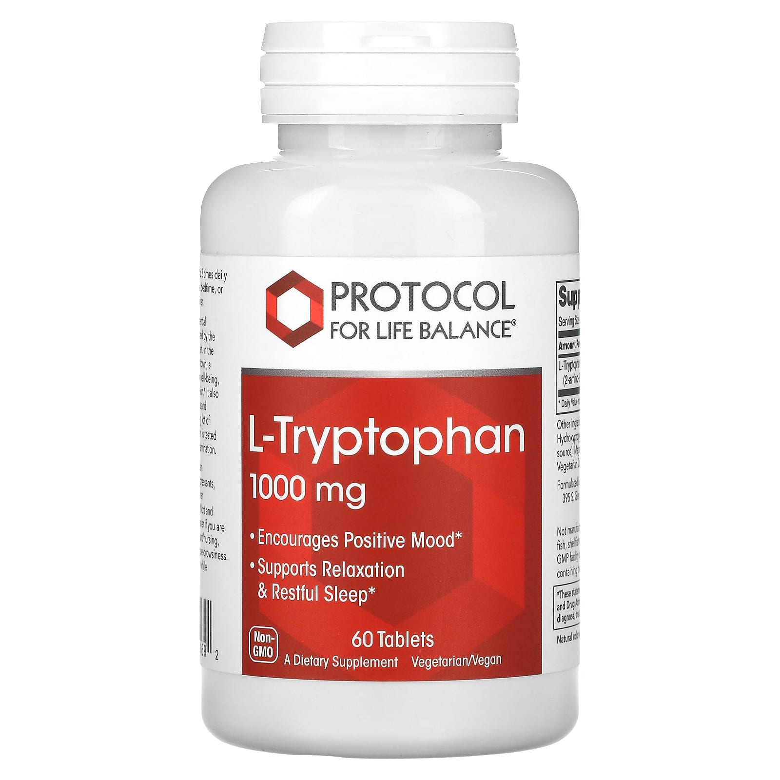 Protocol for Life Balance-L-Tryptophan-1,000 mg-60 Tablets