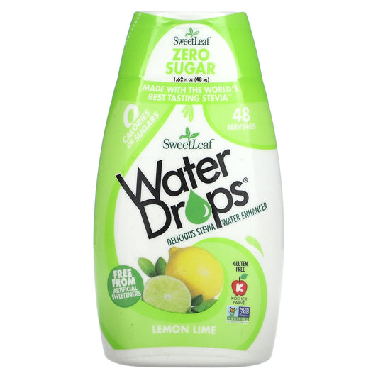 Wisdom Natural-SweetLeaf-Water Drops-Delicious Stevia Water Enhancer-Lemon Lime-1.62 fl oz (48 ml)