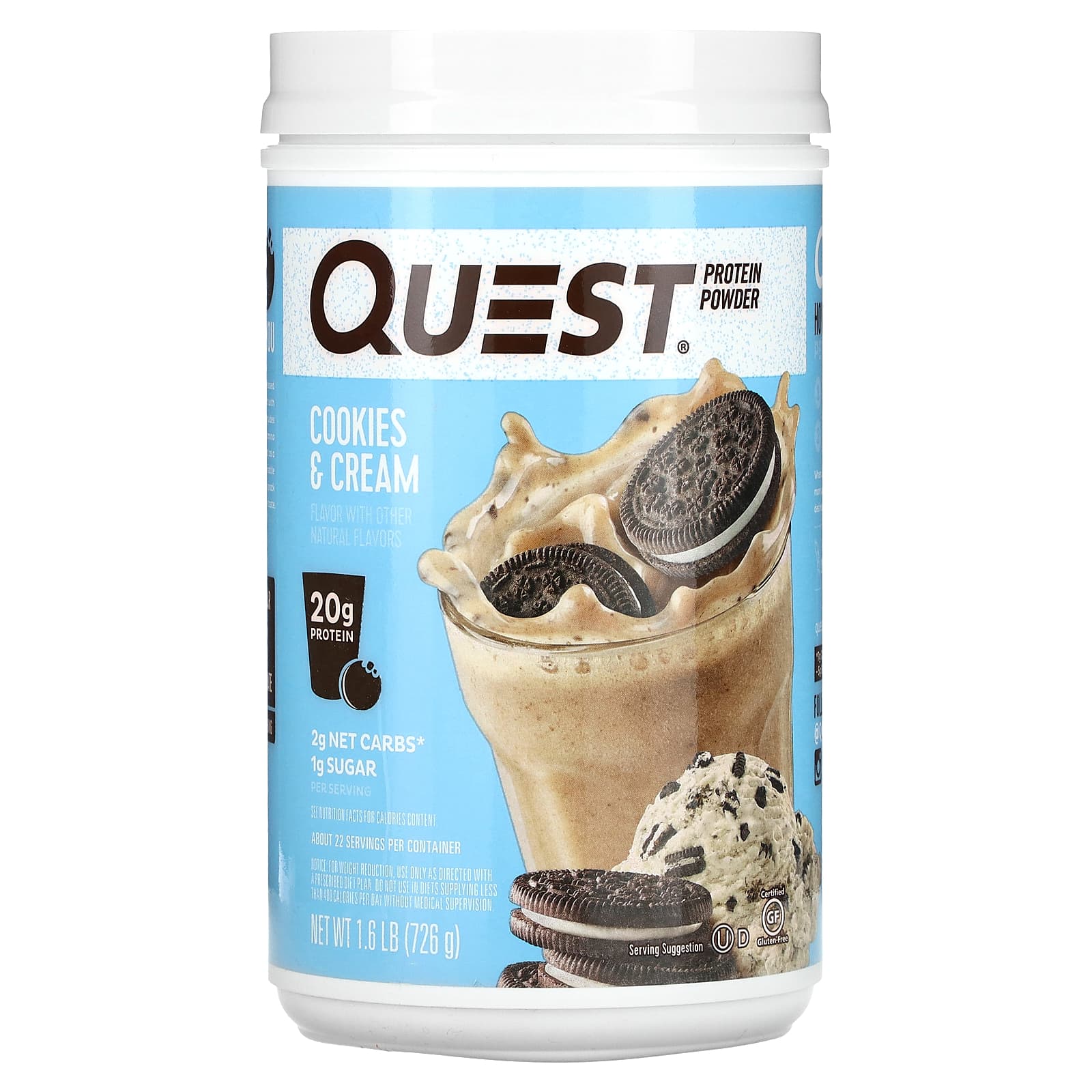 Quest Nutrition-Protein Powder-Cookies & Cream-1.6 lb (726 g)