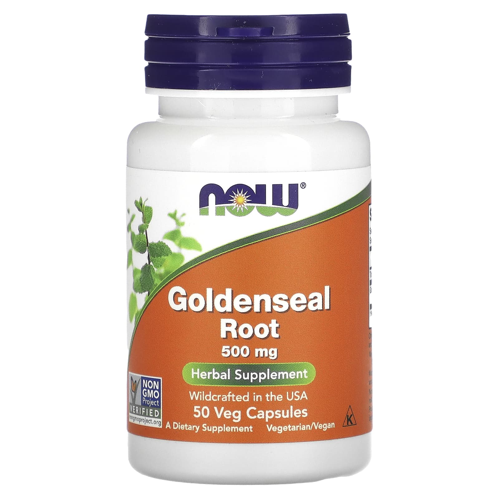 NOW Foods-Goldenseal Root-500 mg-50 Veg Capsules