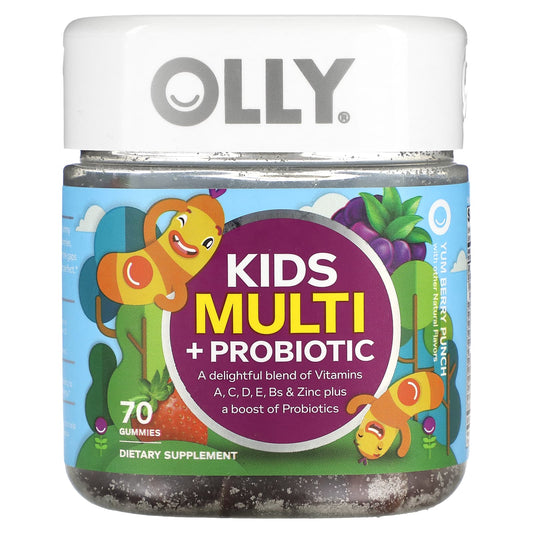 OLLY-Kids Multi + Probiotic-Yum Berry Punch-70 Gummies