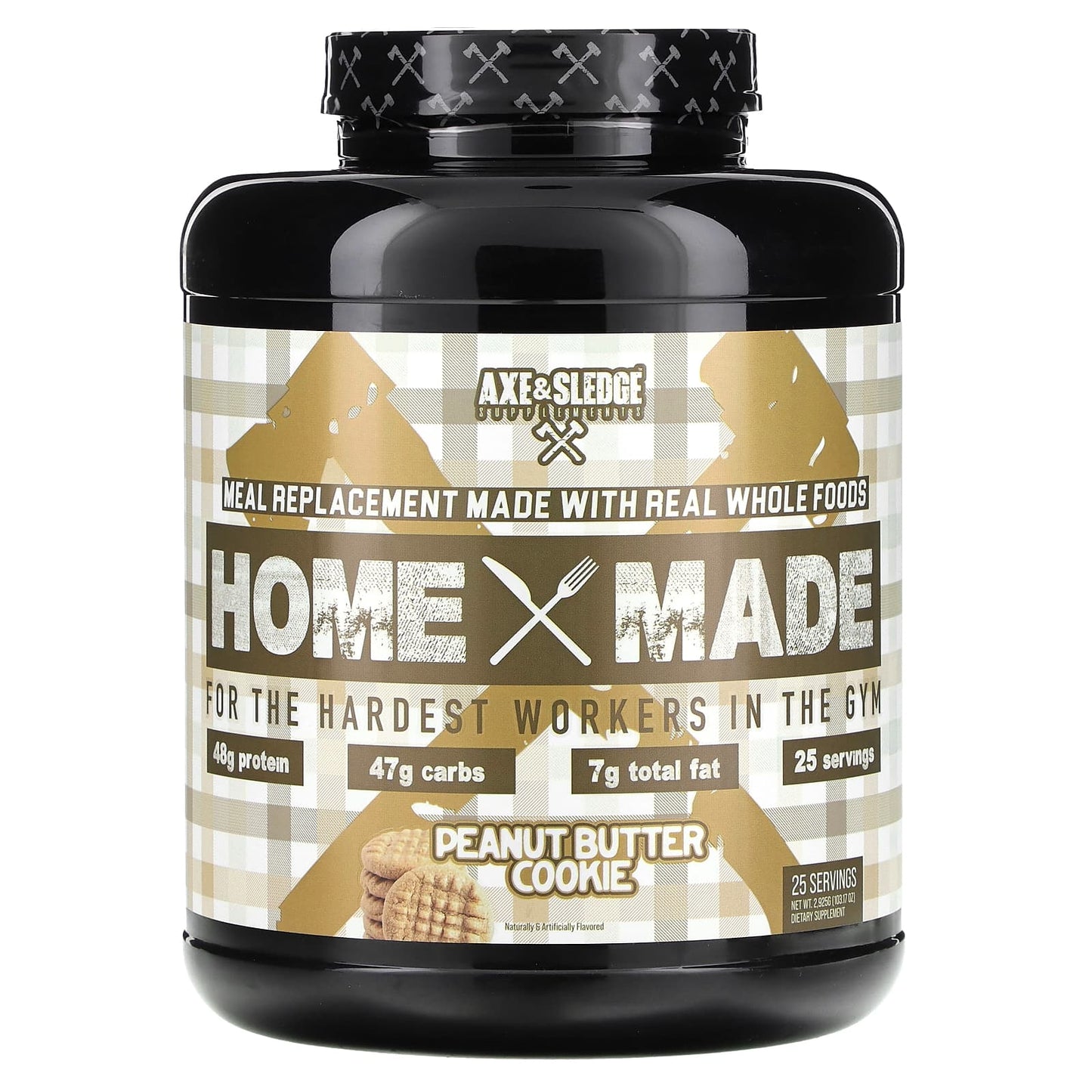 Axe & Sledge Supplements-Home Made-Meal Replacement-Peanut Butter Cookie-103.17 oz (2,925 g)