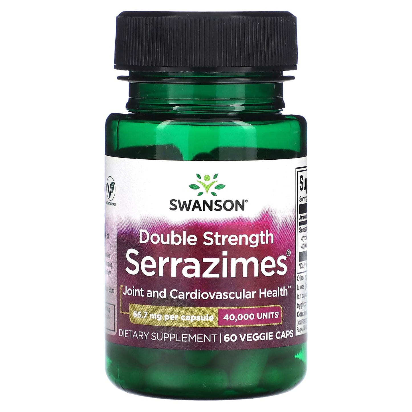 Swanson-Double Strength Serrazimes-66.7 mg-60 Veggie Capsule