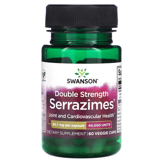 Swanson-Double Strength Serrazimes-66.7 mg-60 Veggie Capsule