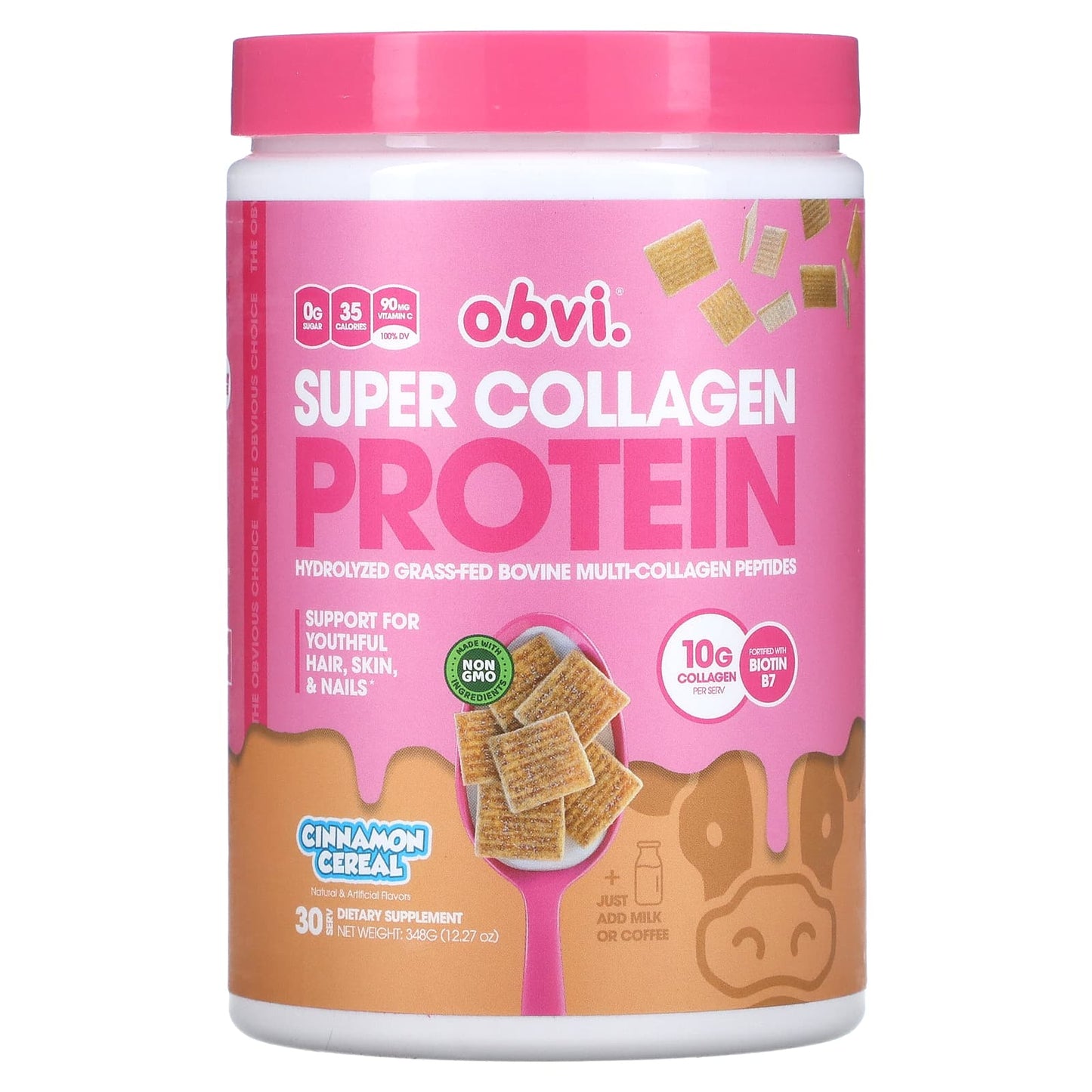 Obvi-Super Collagen Protein-Cinnamon Cereal -12.27 oz (348 g)