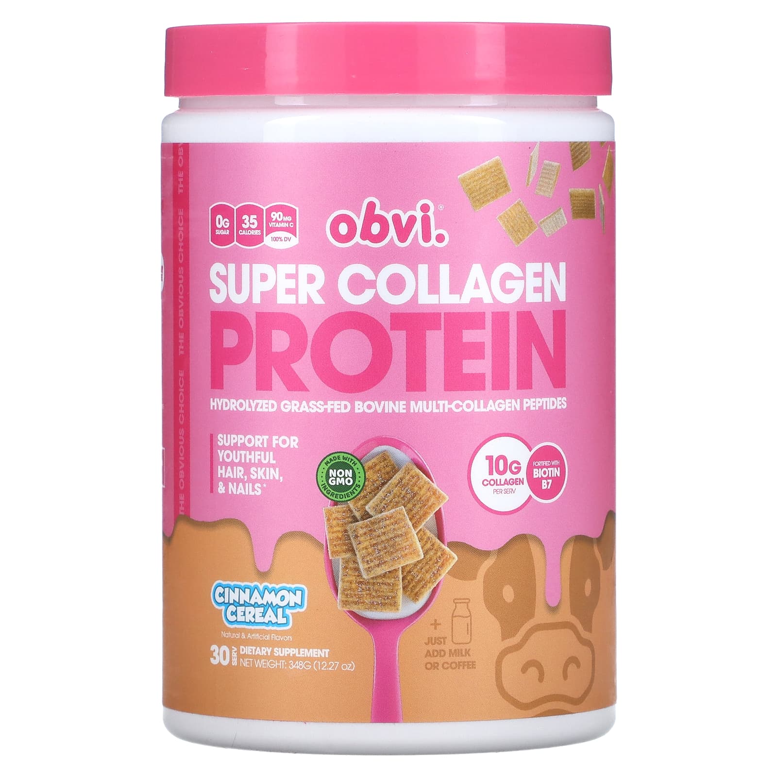 Obvi-Super Collagen Protein-Cinnamon Cereal -12.27 oz (348 g)