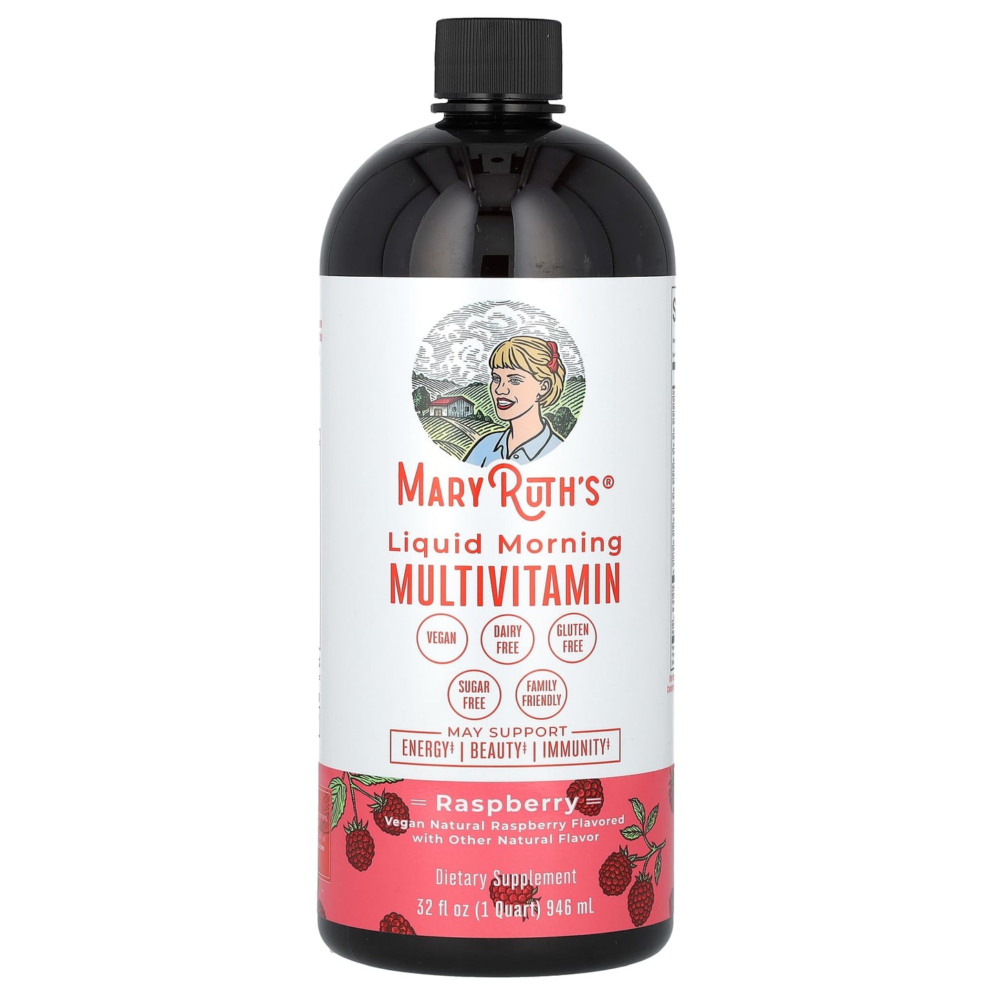 MaryRuth's-Liquid Morning Multivitamin-Raspberry-32 fl oz (946 ml)