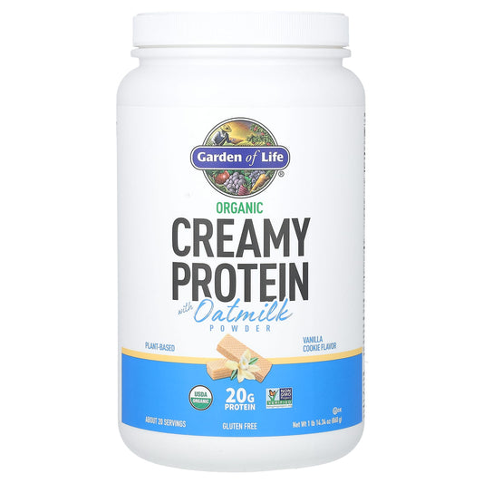 Garden of Life-Organic Creamy Protein with Oatmilk Powder-Vanilla Cookie-1 lb 14.34 oz (860 g)