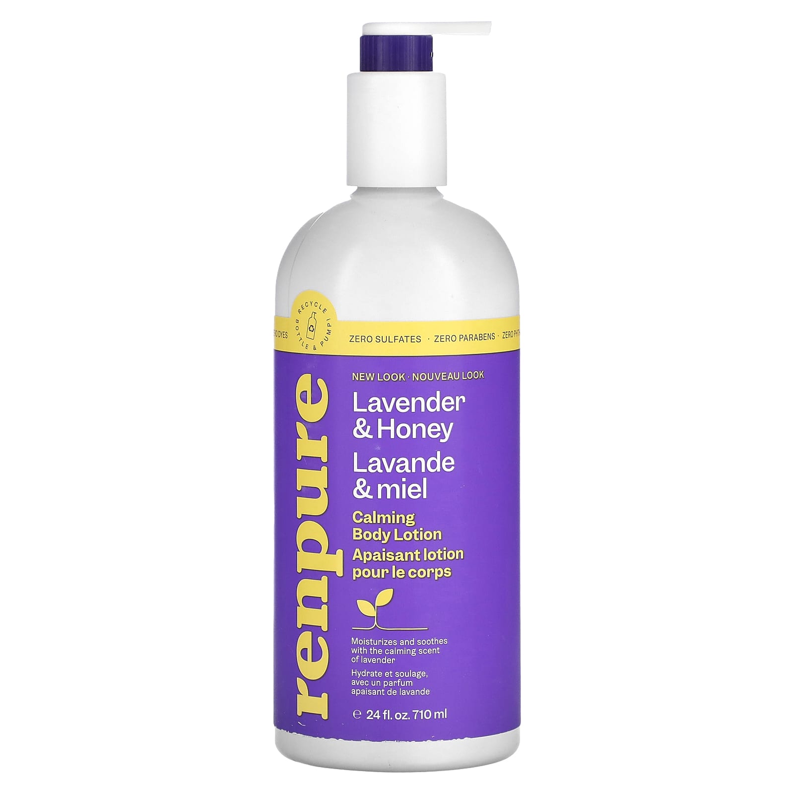 Renpure-Calming Body Lotion-Lavender & Honey-24 fl oz (710 ml)