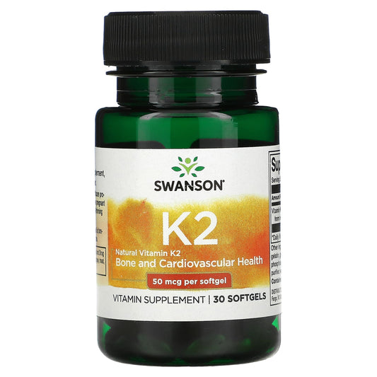 Swanson-Natural Vitamin K2-50 mcg-30 Softgels