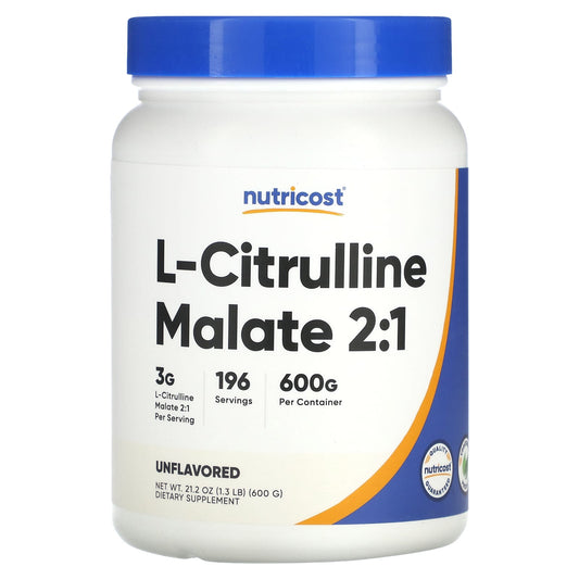 Nutricost-L-Citrulline Malate 2:1-Unflavored-21.2 oz (600 g)