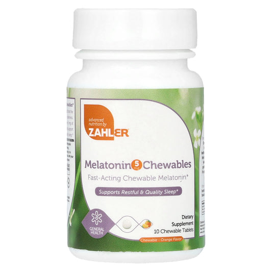 Zahler-Melatonin Chewables-Orange-5 mg-10 Chewable Tablets