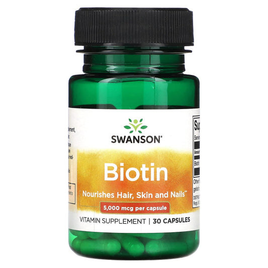 Swanson-Biotin-5,000 mcg-30 Capsules