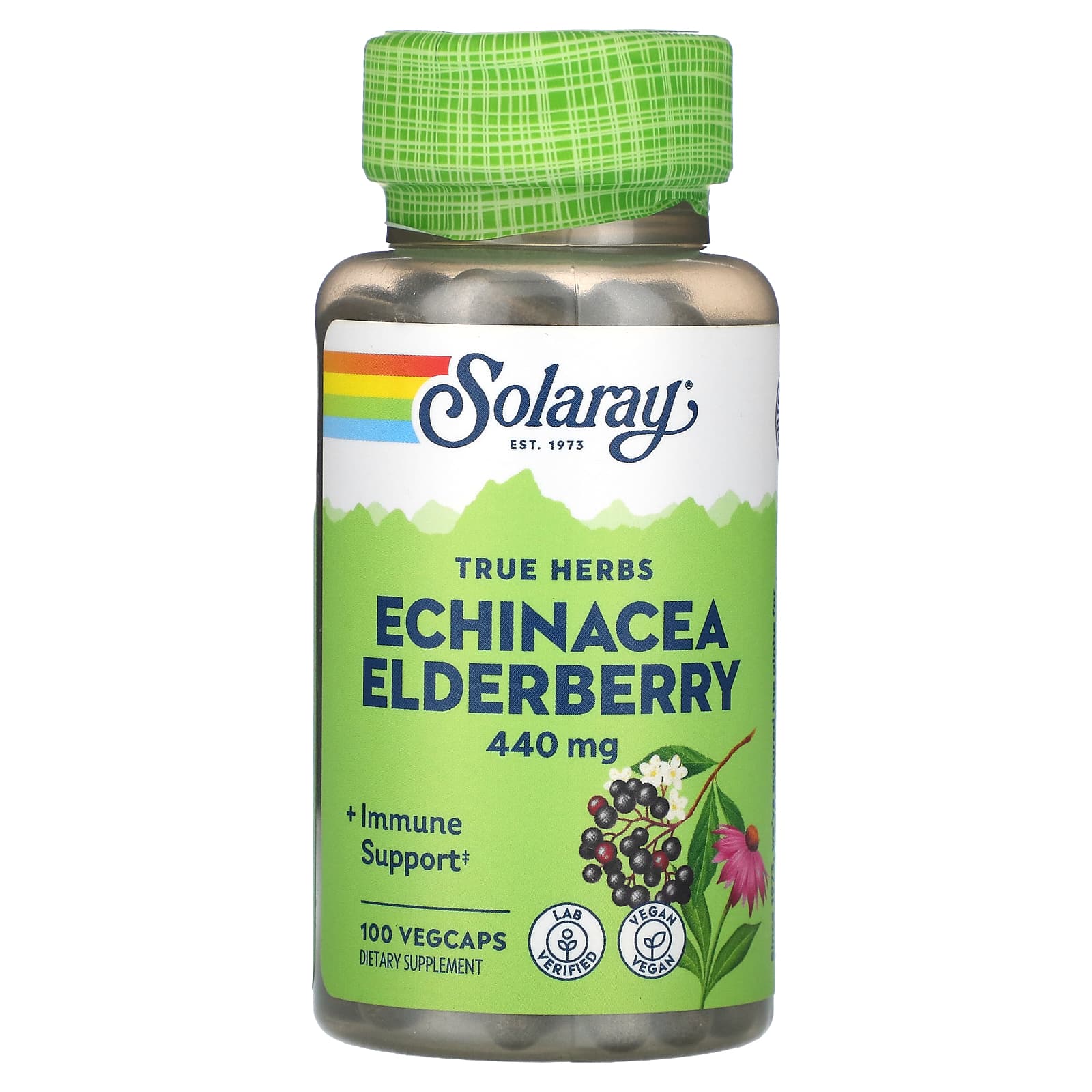 Solaray-True Herbs-Echinacea Elderberry-440 mg-100 VegCaps