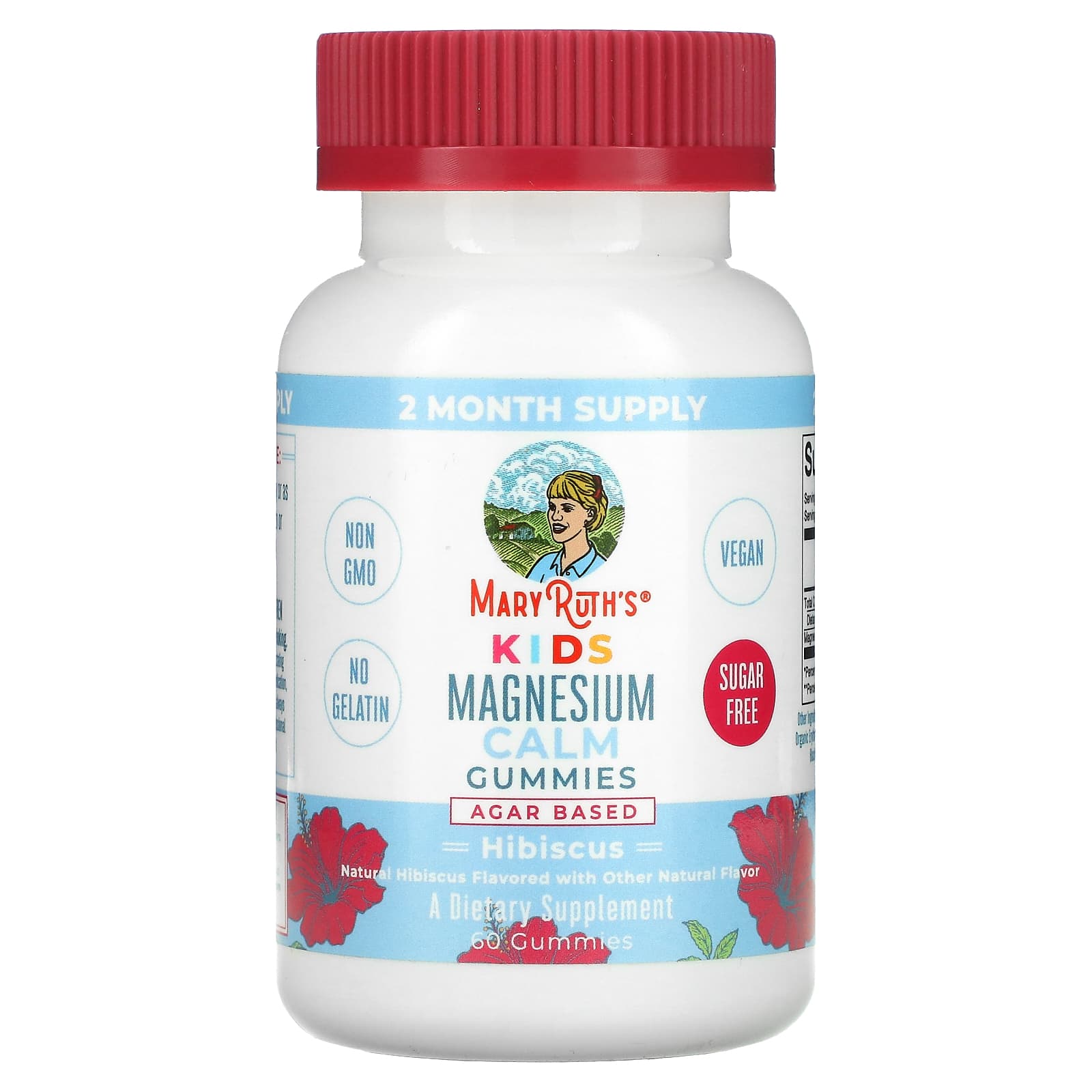 MaryRuth's-Kids Magnesium Calm Gummies-Hibiscus-60 Gummies