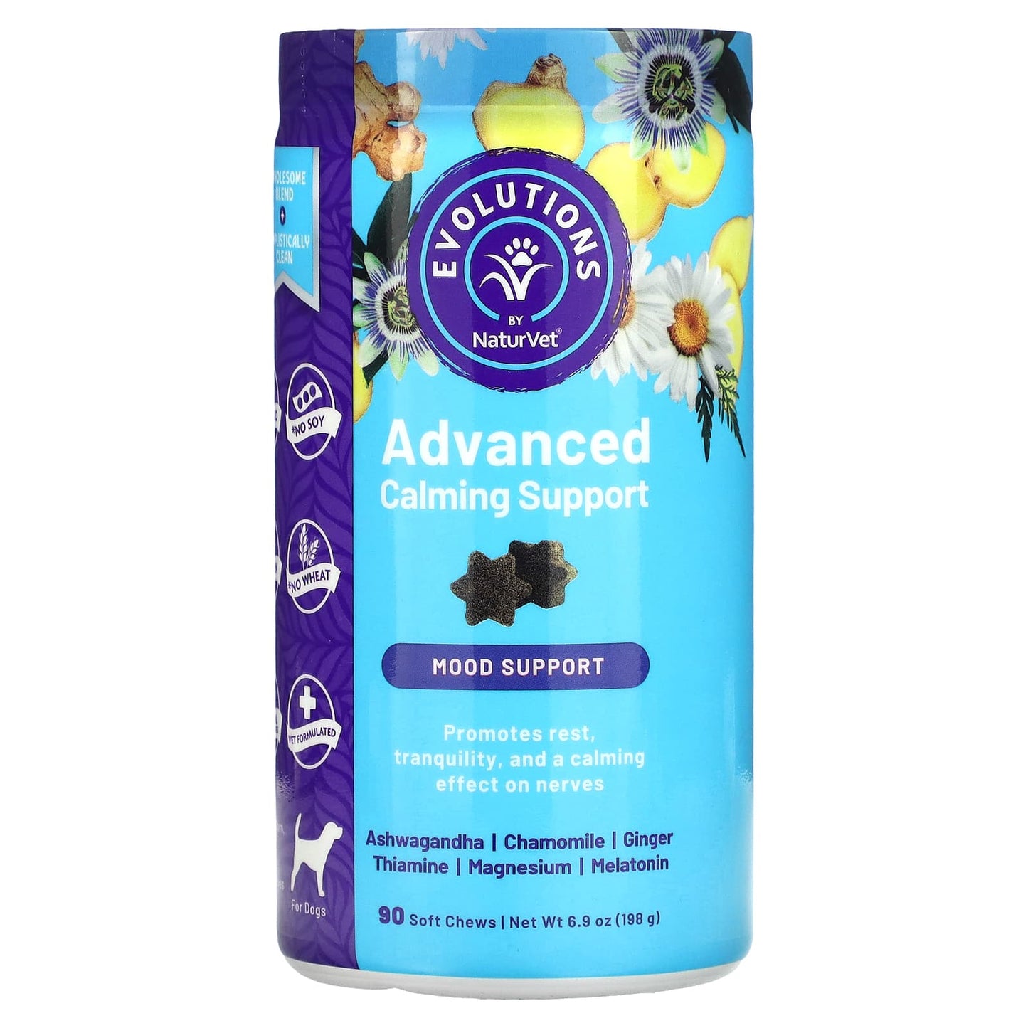 NaturVet-Evolutions-Advanced Calming Support-For Dogs-90 Soft Chews-6.9 oz (198 g)