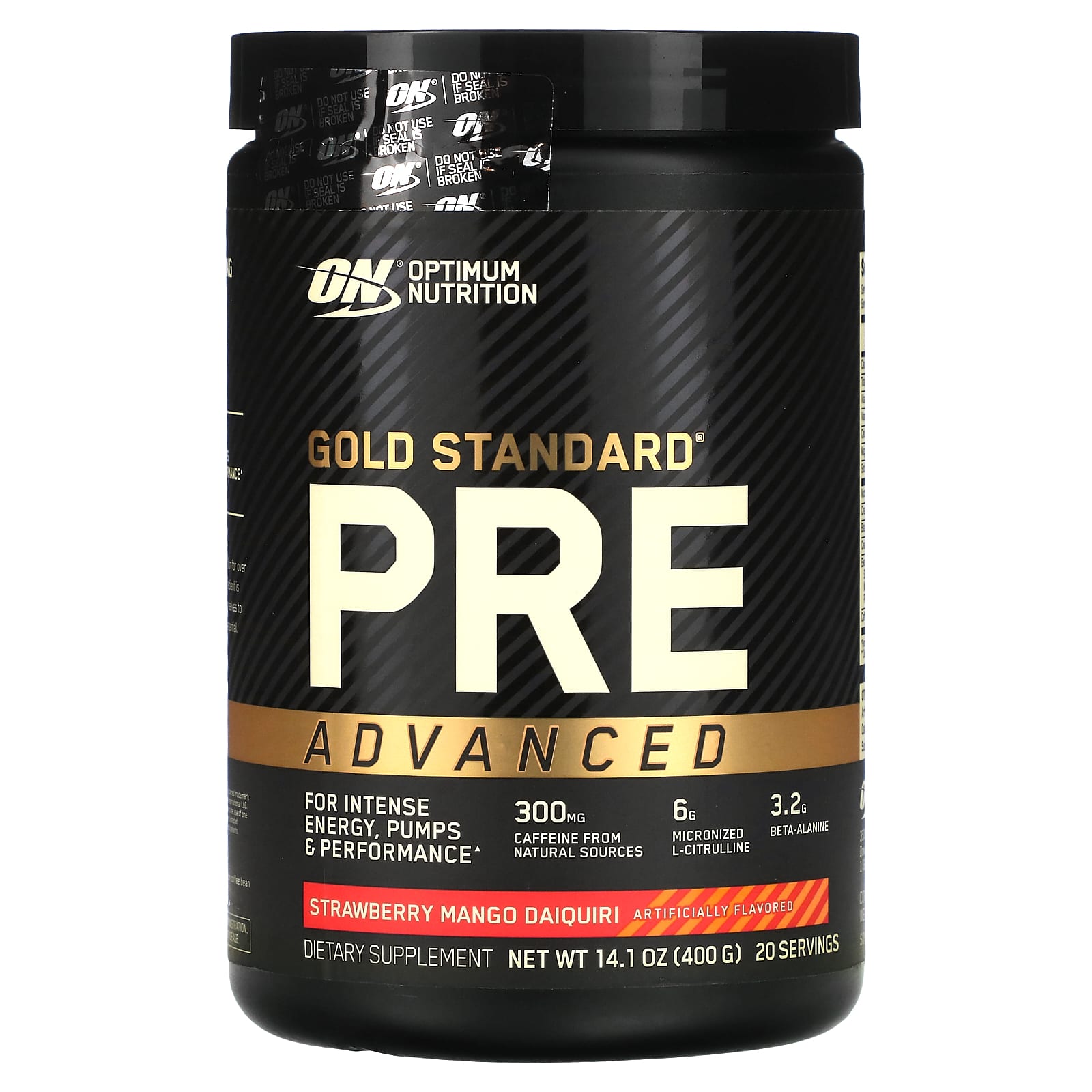 Optimum Nutrition-Gold Standard Pre Advanced-Strawberry Mango Daiquiri-14.1 oz (400 g)