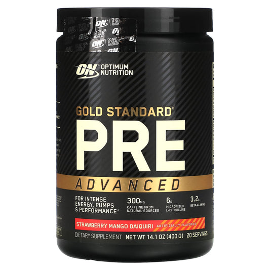 Optimum Nutrition-Gold Standard Pre Advanced-Strawberry Mango Daiquiri-14.1 oz (400 g)