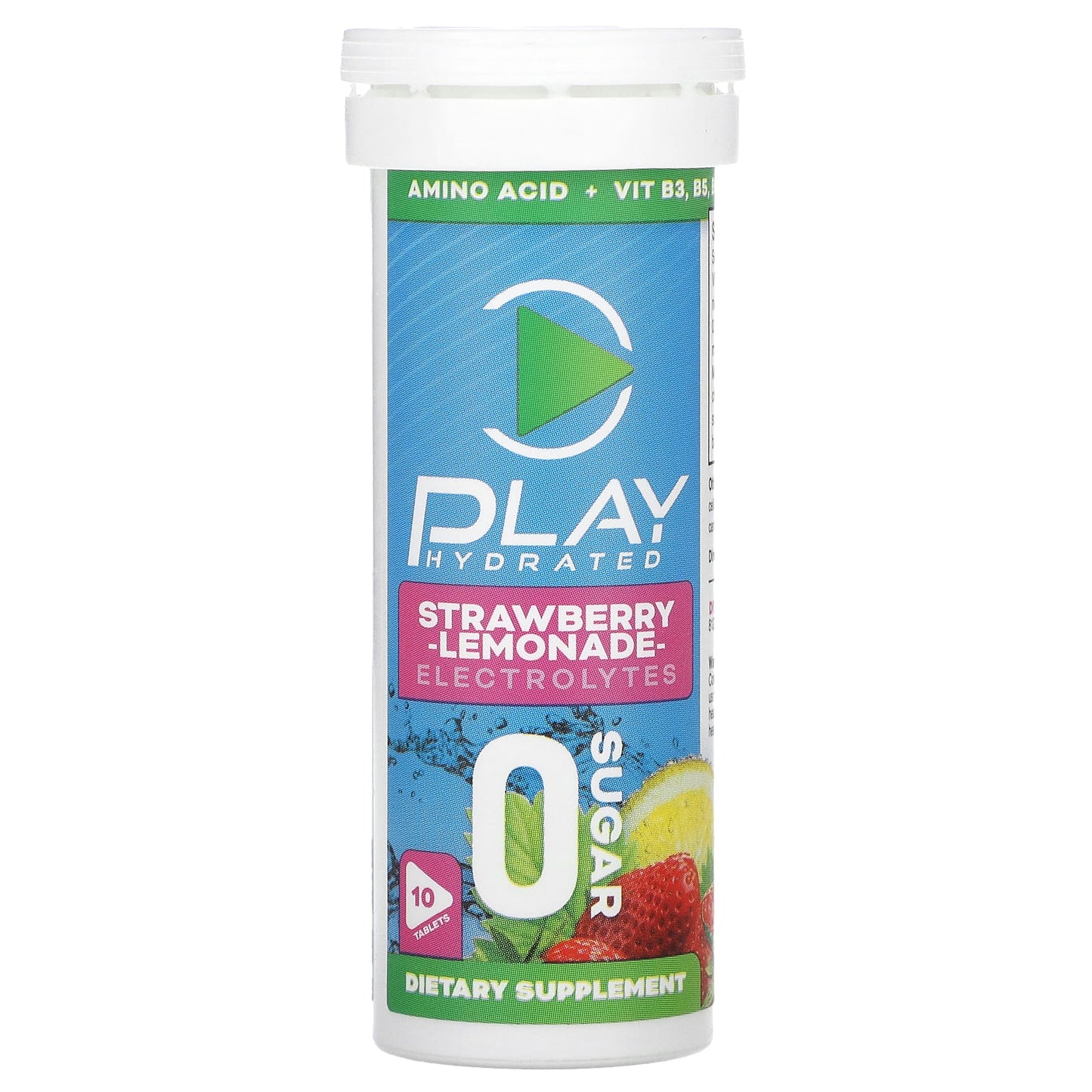 Play Hydrated-Electrolytes-Strawberry Lemonade-10 Tablets