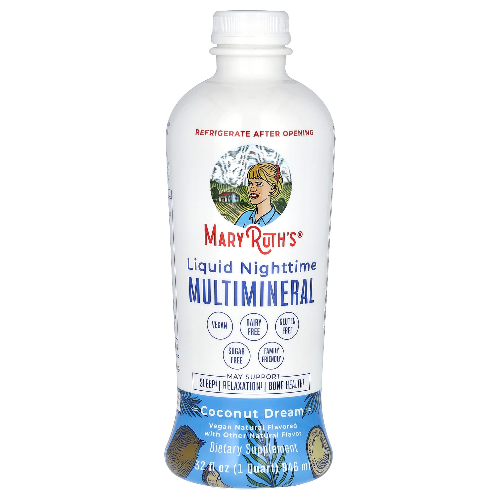 MaryRuth's-Liquid Nighttime Multimineral-Coconut Dream-32 fl oz (946 ml)