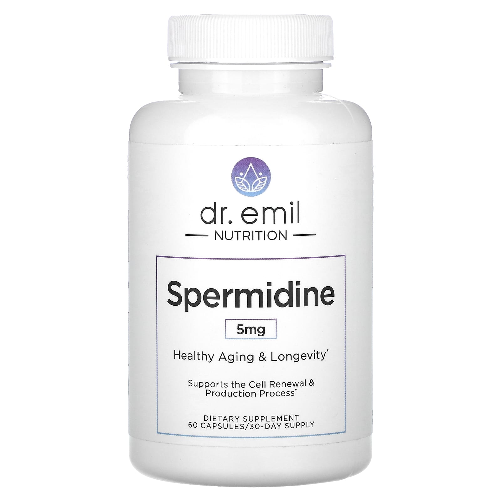 Dr. Emil Nutrition-Spermidine-5 mg-60 Capsules (2.5 mg per Capsule)