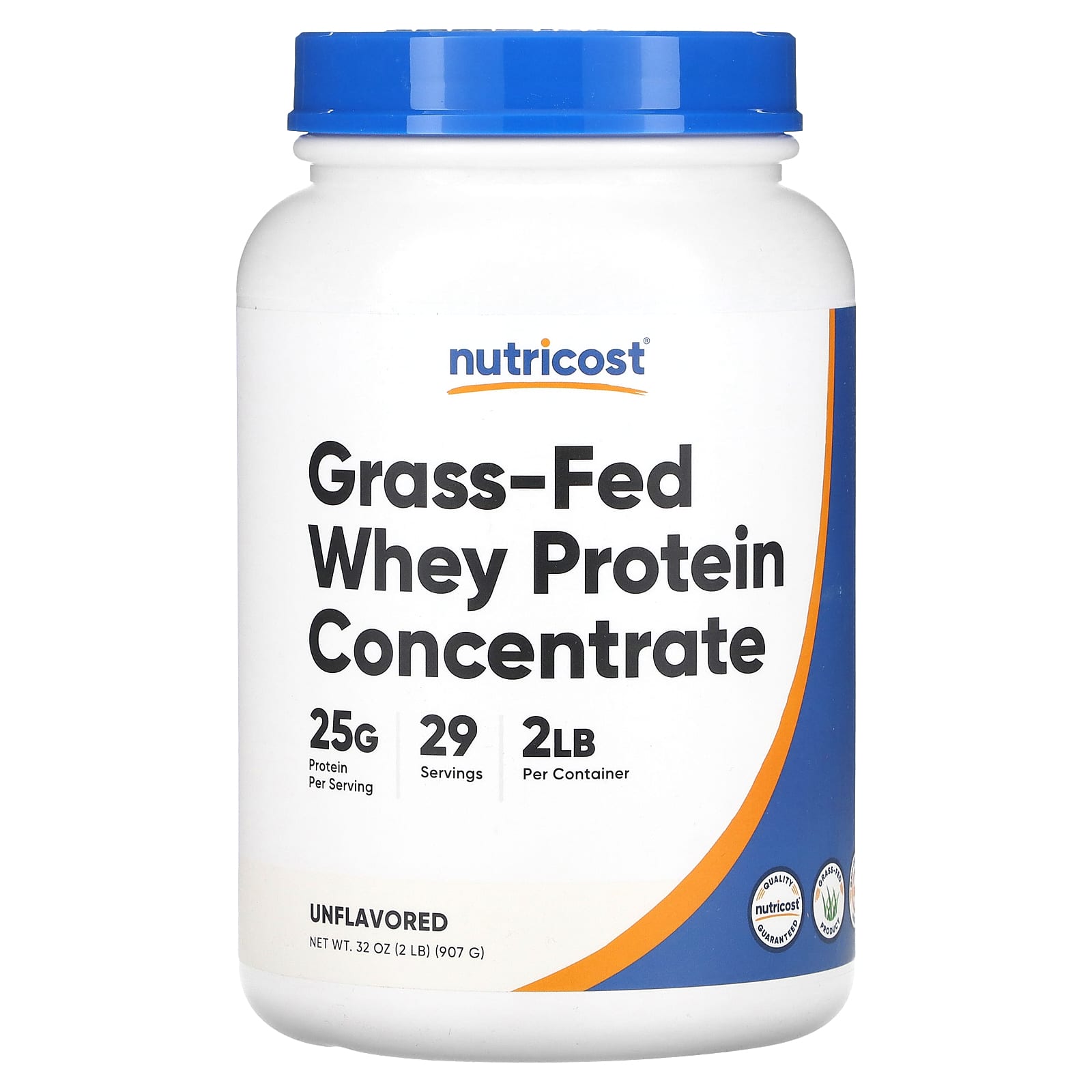 Nutricost-Grass-Fed Whey Protein Concentrate-Unflavored-2 lb (907 g)