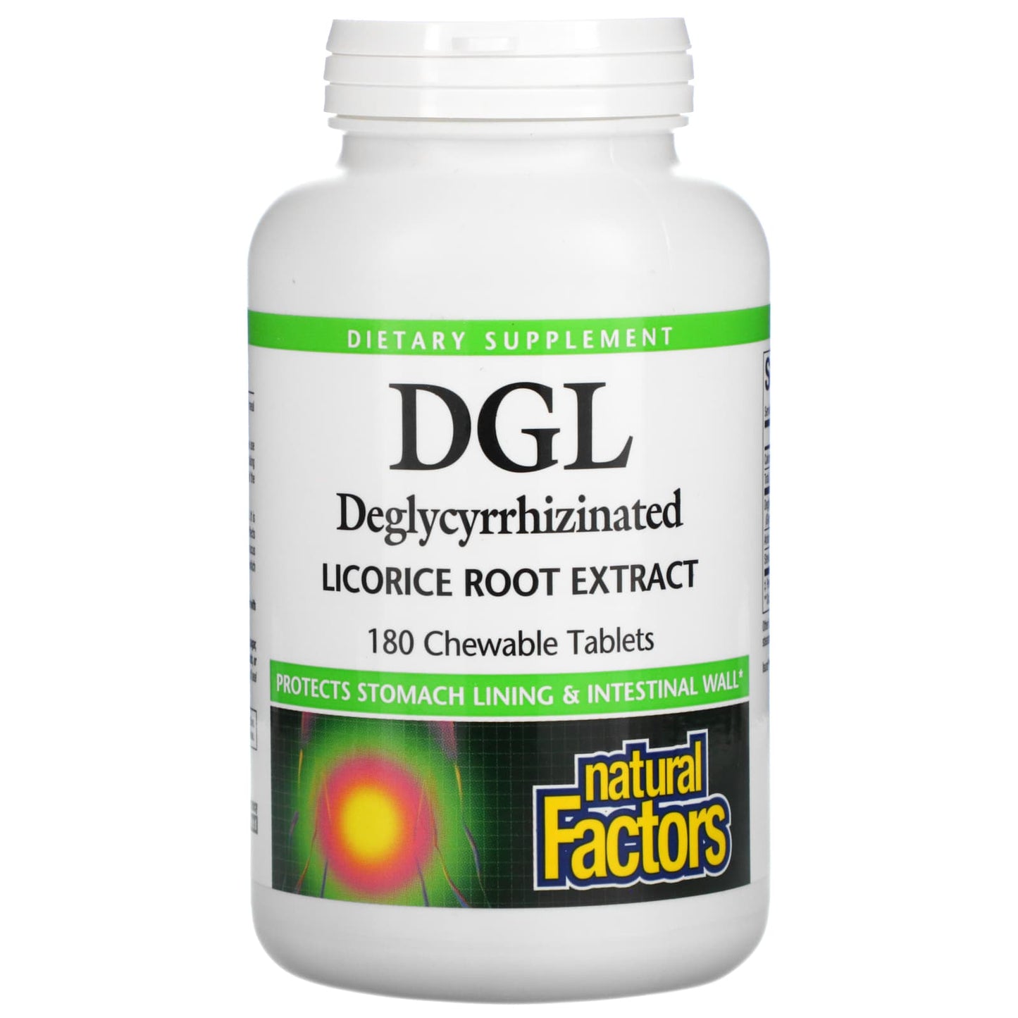 Natural Factors-DGL-Deglycyrrhizinated Licorice Root Extract-180 Chewable Tablets