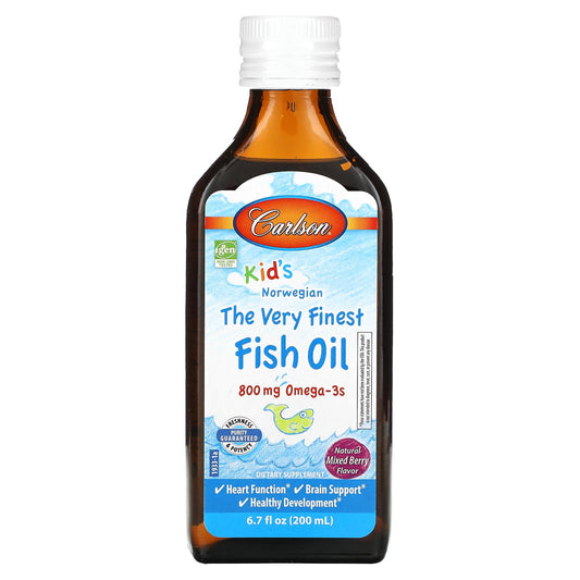 Carlson-Kids-The Very Finest Fish Oil-Natural Mixed Berry -800 mg-6.7 fl oz (200 ml)