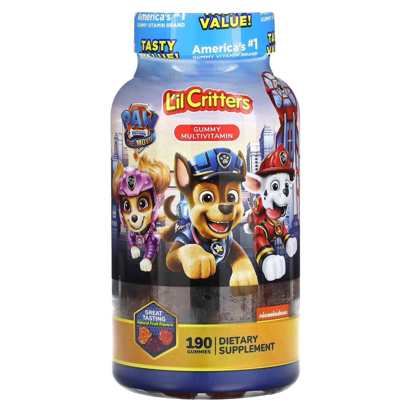 L'il Critters-Paw Patrol The Movie-Gummy Multivitamin-Natural Fruit-190 Gummies