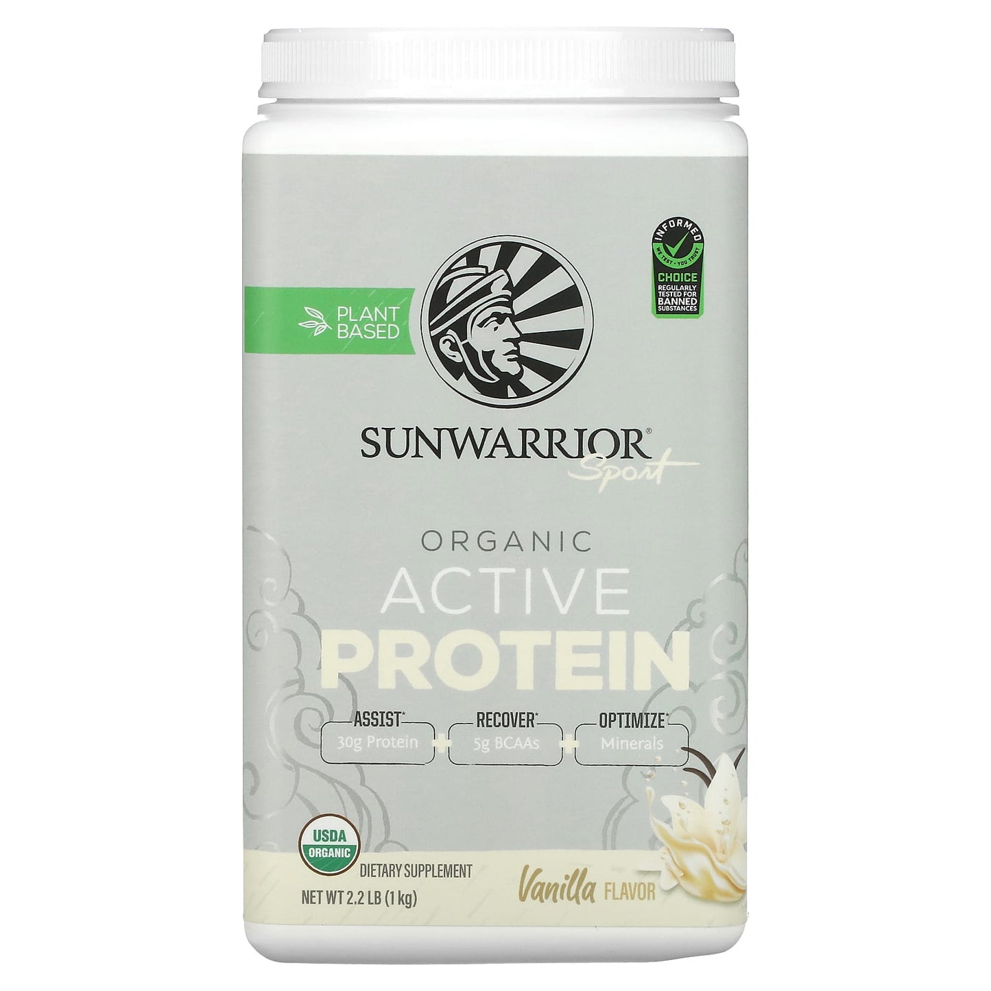 Sunwarrior-Sport-Organic Active Protein-Vanilla-2.2 lb (1 kg)