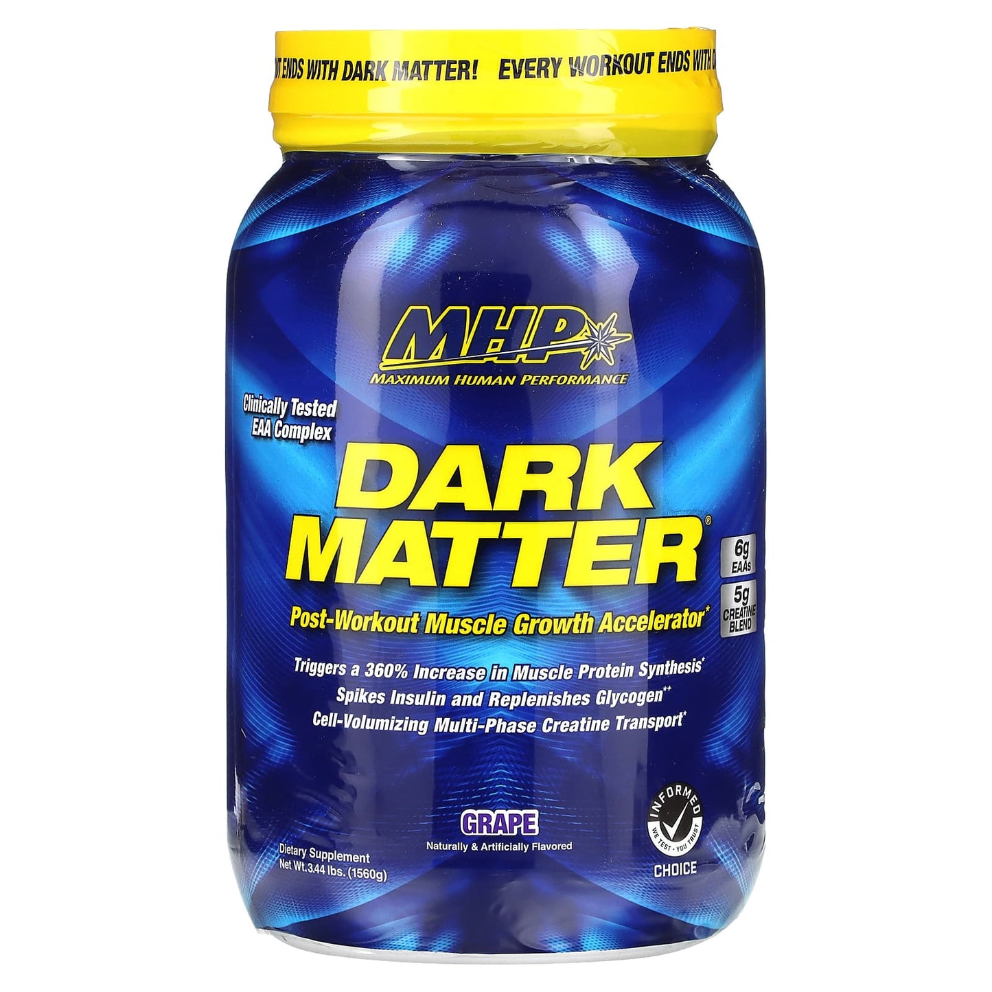 MHP-DARK MATTER-Post-Workout Muscle Growth Accelerator-Grape-3.44 lbs (1,560 g)