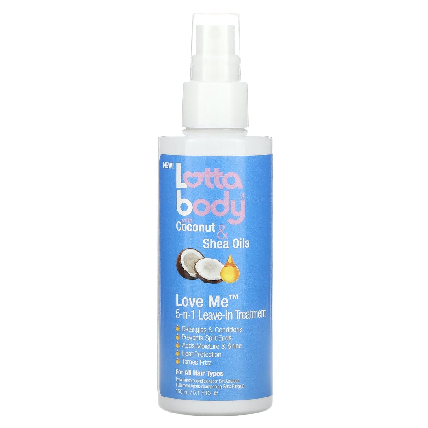 Lottabody-Love Me-5-n-1 Leave-In Treatment with Coconut & Shea Oils-5.1 fl oz (150 ml)