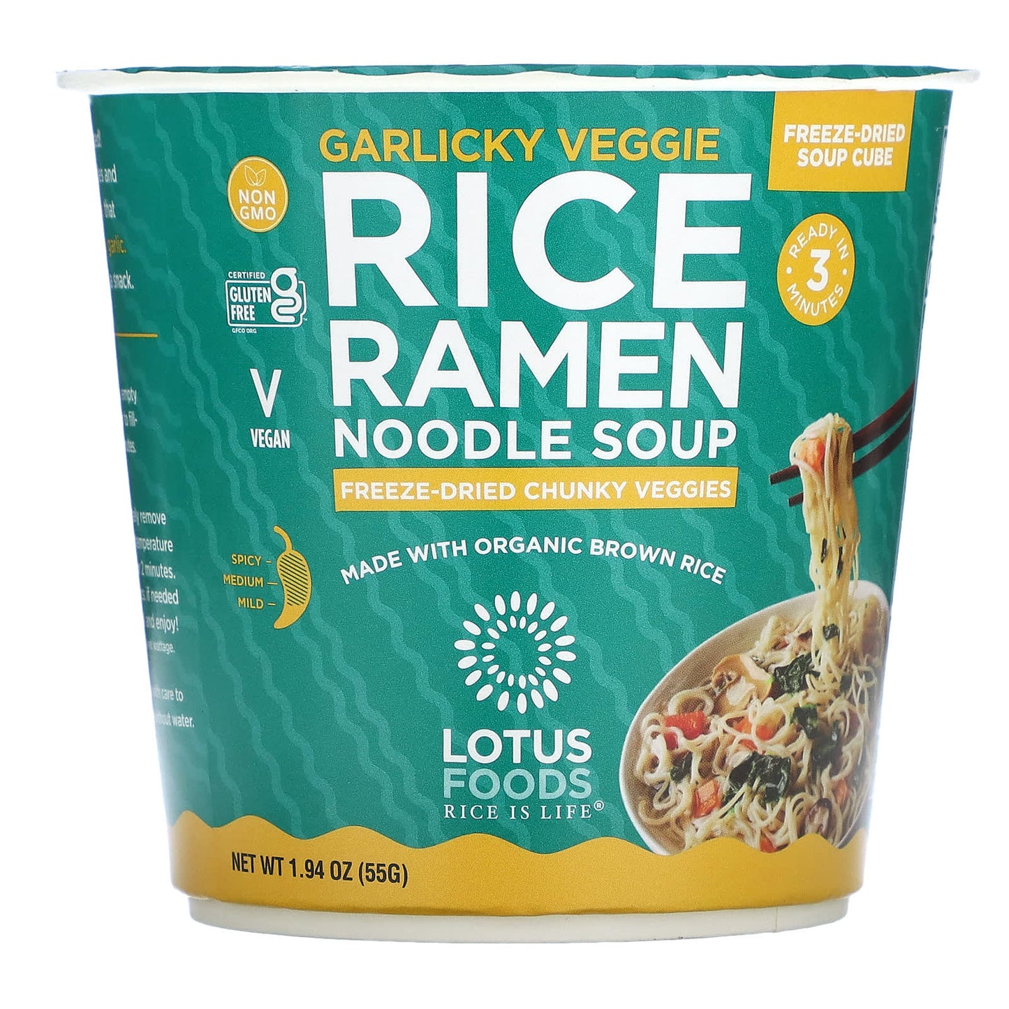 Lotus Foods-Rice Ramen Noodle Soup-Garlicky Veggie-1.94 oz (55 g)