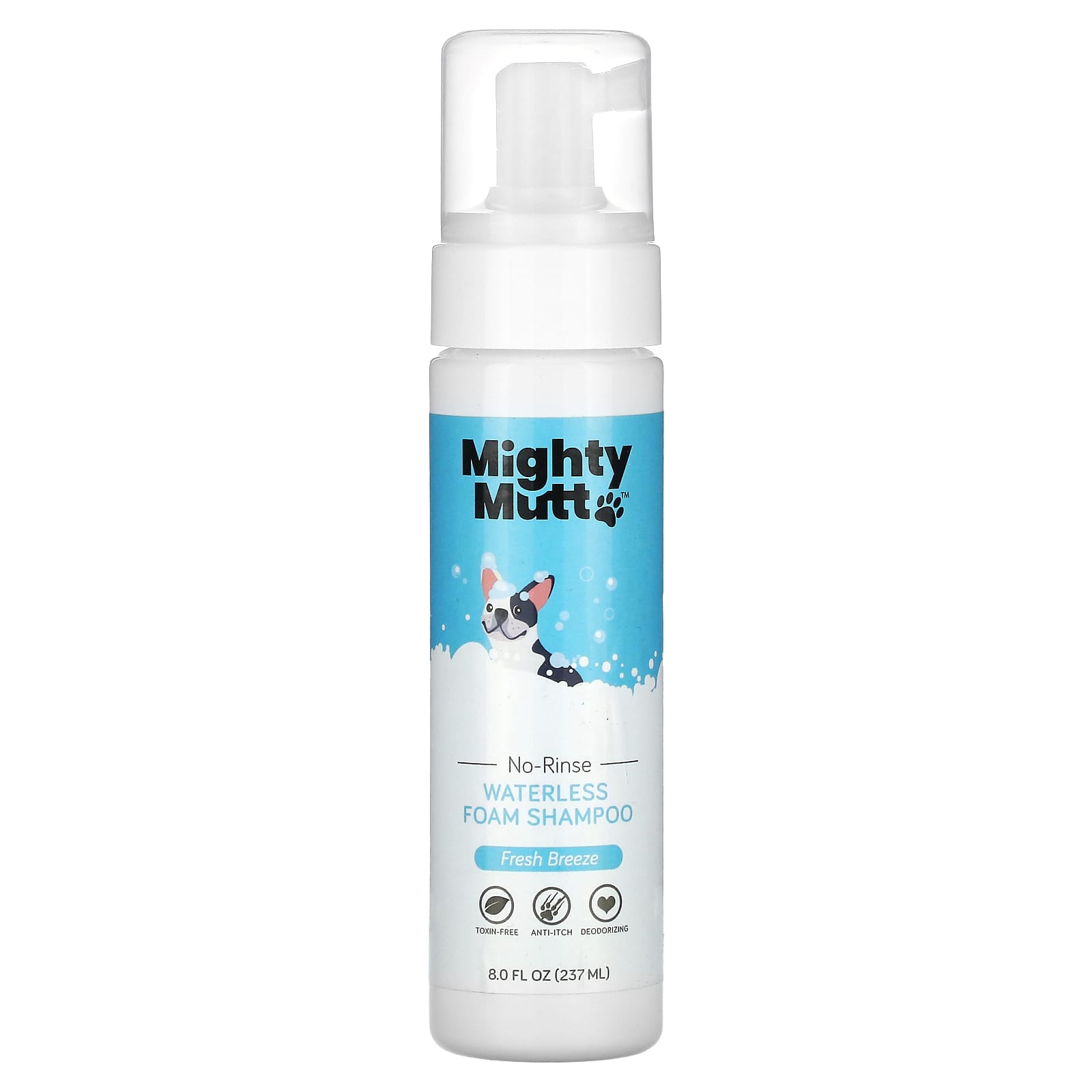 Mighty Mutt-Waterless Foam Shampoo-For Dogs-Fresh Breeze-8 fl oz (237 ml)