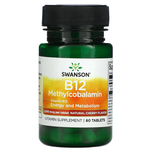 Swanson-B12-Methylcobalamin-Cherry-60 Tablets