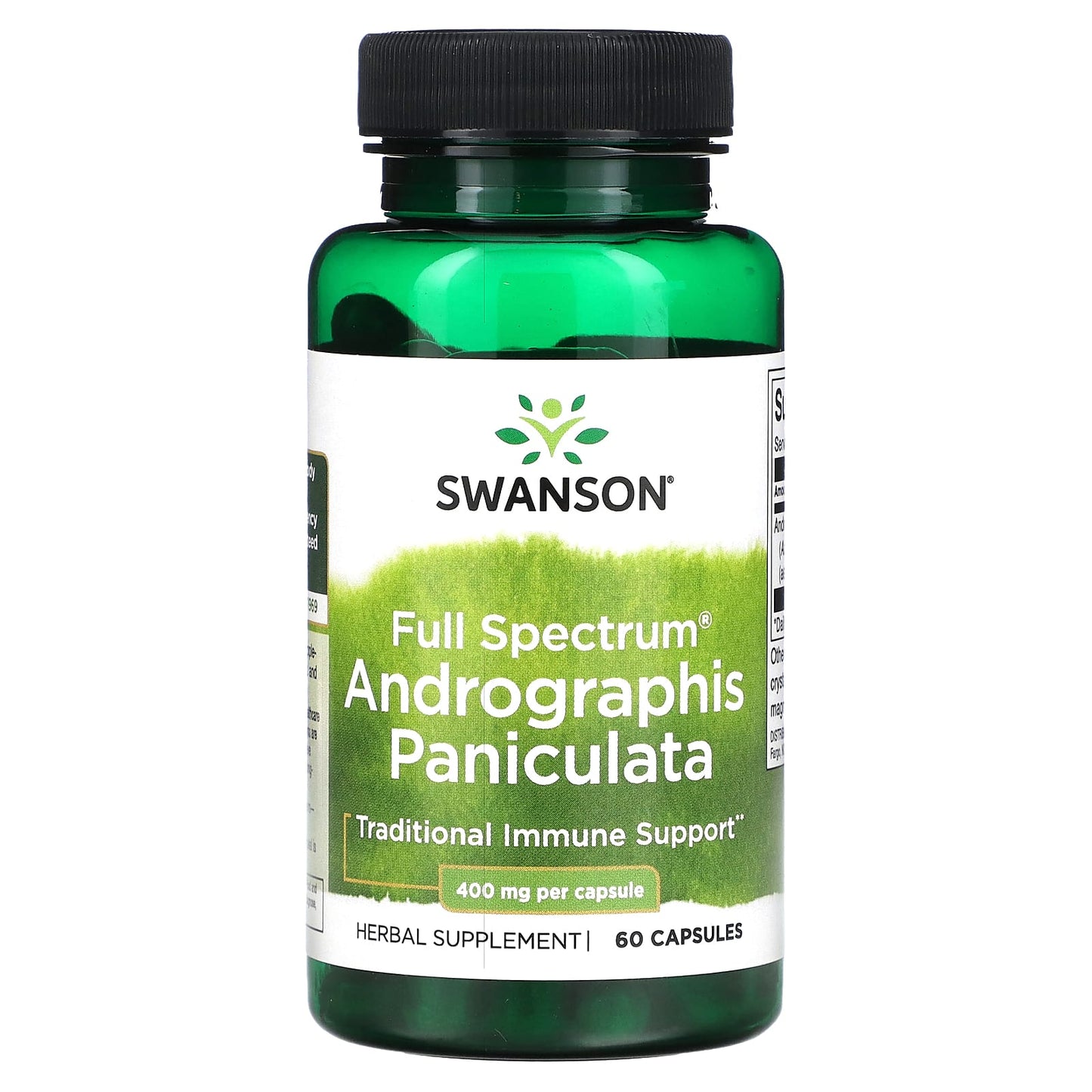 Swanson-Full Spectrum Andrographis Paniculata-400 mg-60 Capsules