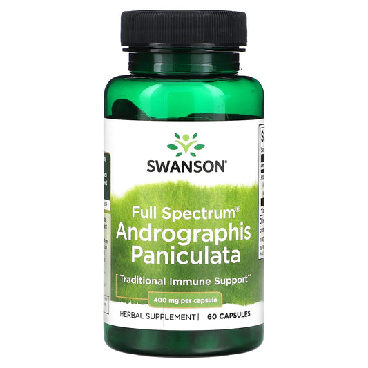 Swanson-Full Spectrum Andrographis Paniculata-400 mg-60 Capsules