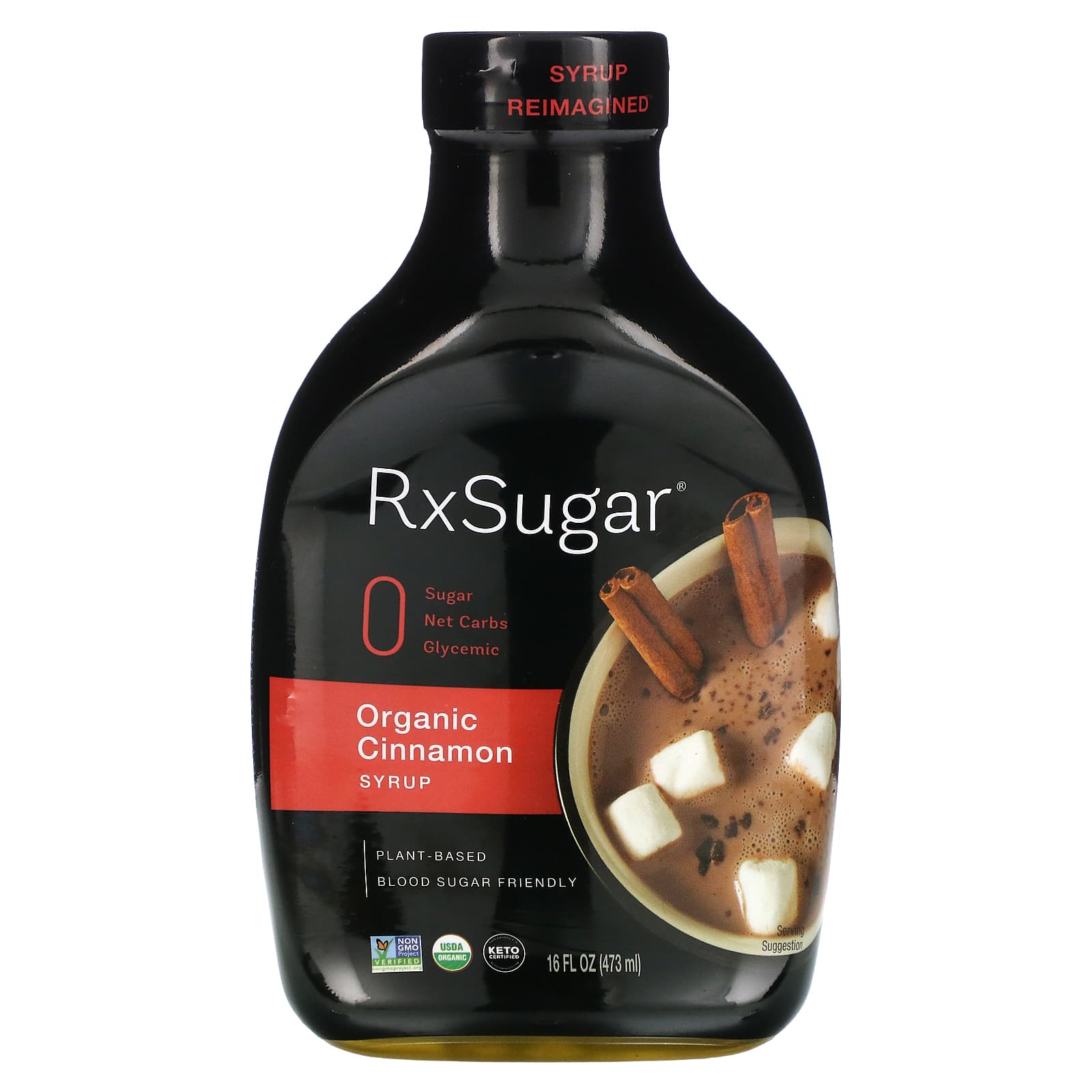 RxSugar-Organic Cinnamon Syrup-16 fl oz (473 ml)