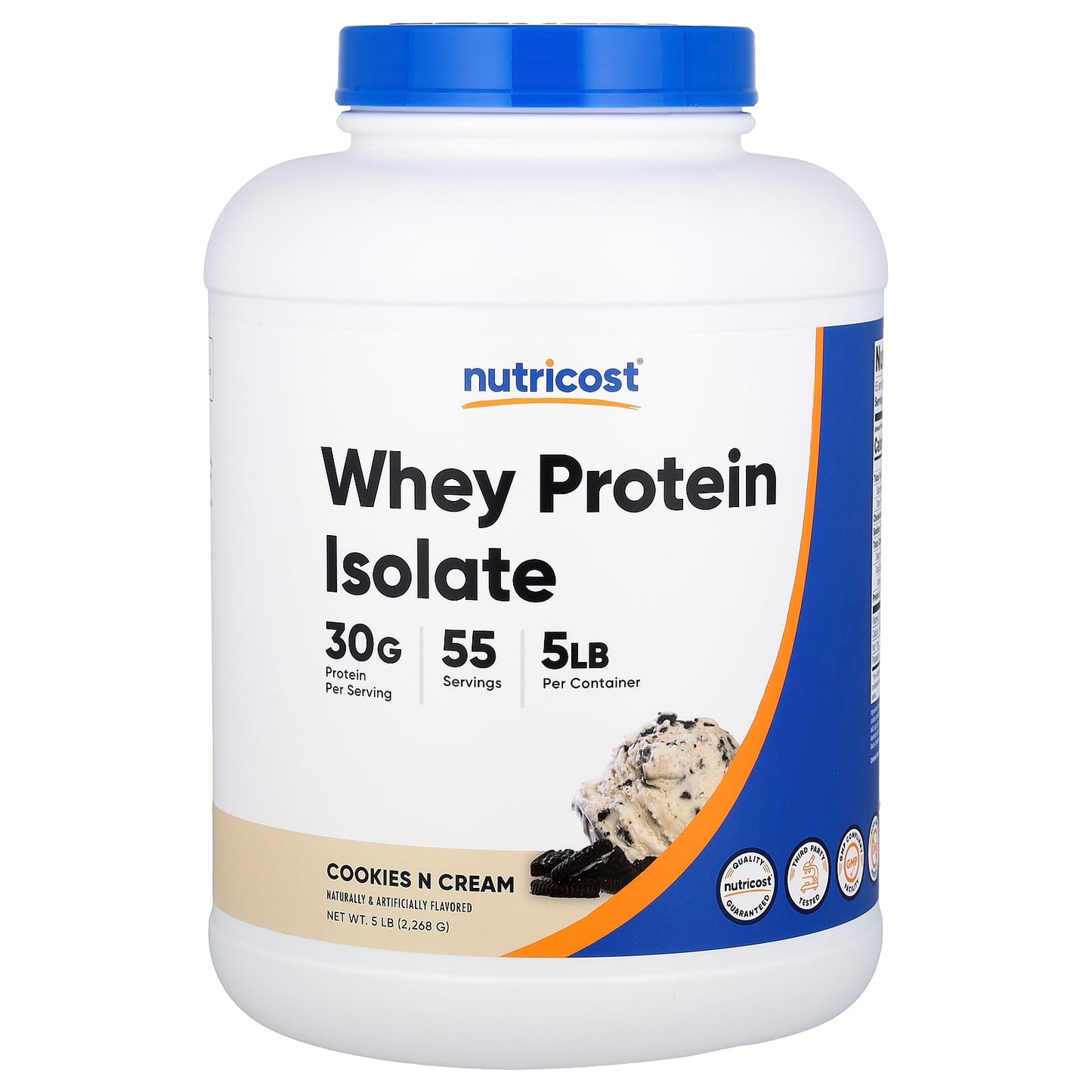 Nutricost-Whey Protein Isolate-Cookies N Cream-5 lb (2,268 g)